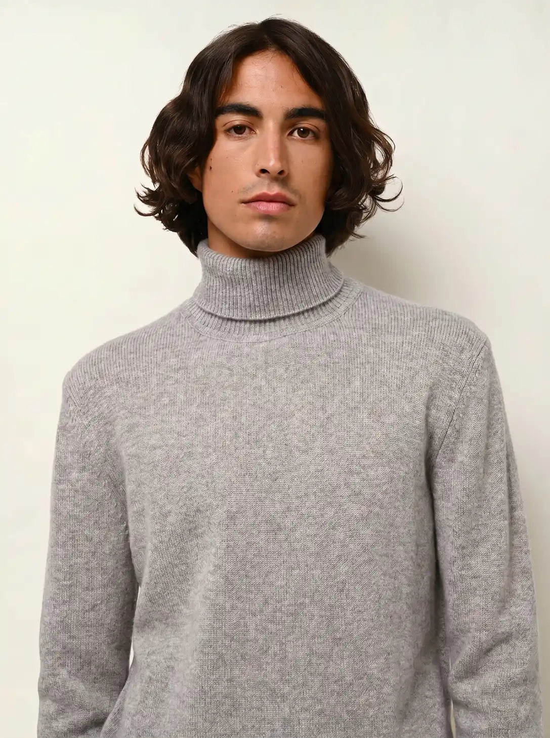 MARTIN pull col roulé 4 fils nuage chiné