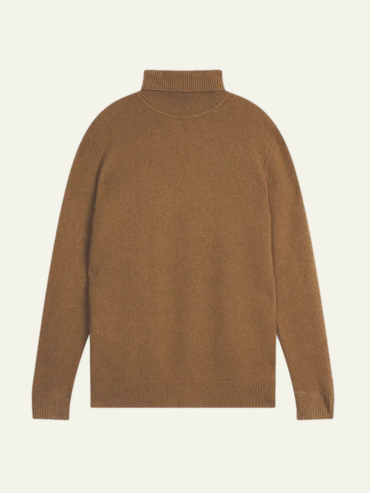 MARTIN pull col roulé 4 fils noisette