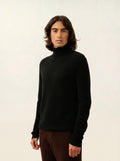 MARTIN pull col roulé 4 fils noir
