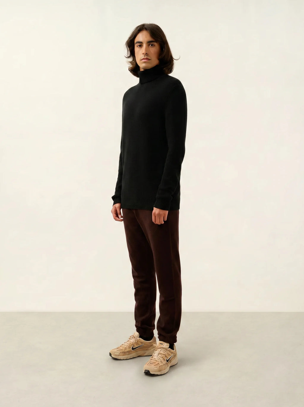MARTIN pull col roulé 4 fils noir