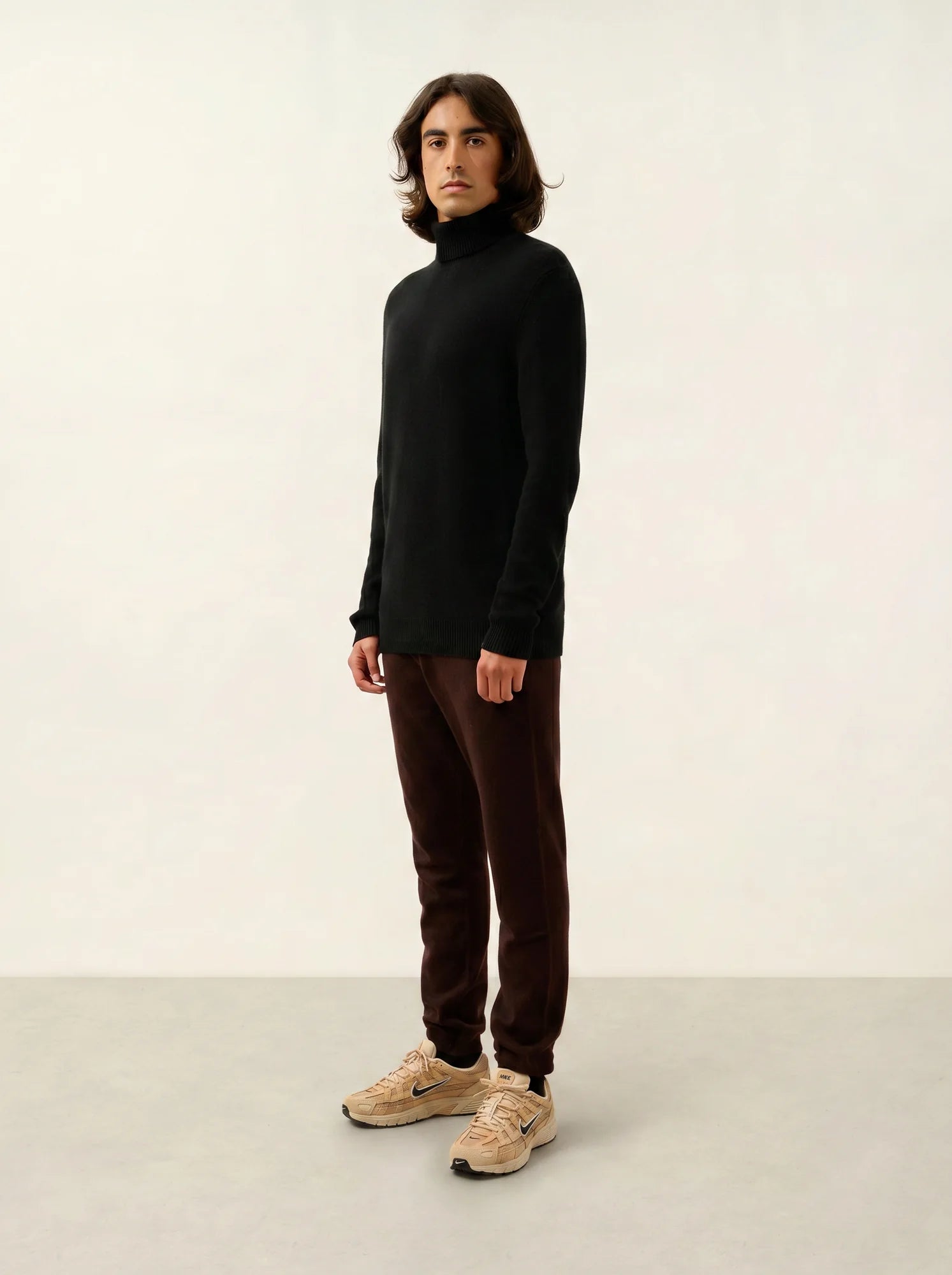 MARTIN pull col roulé 4 fils noir