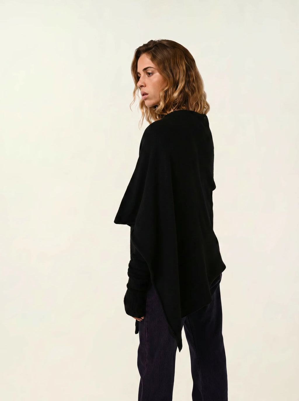 MERYL poncho 4 fils noir