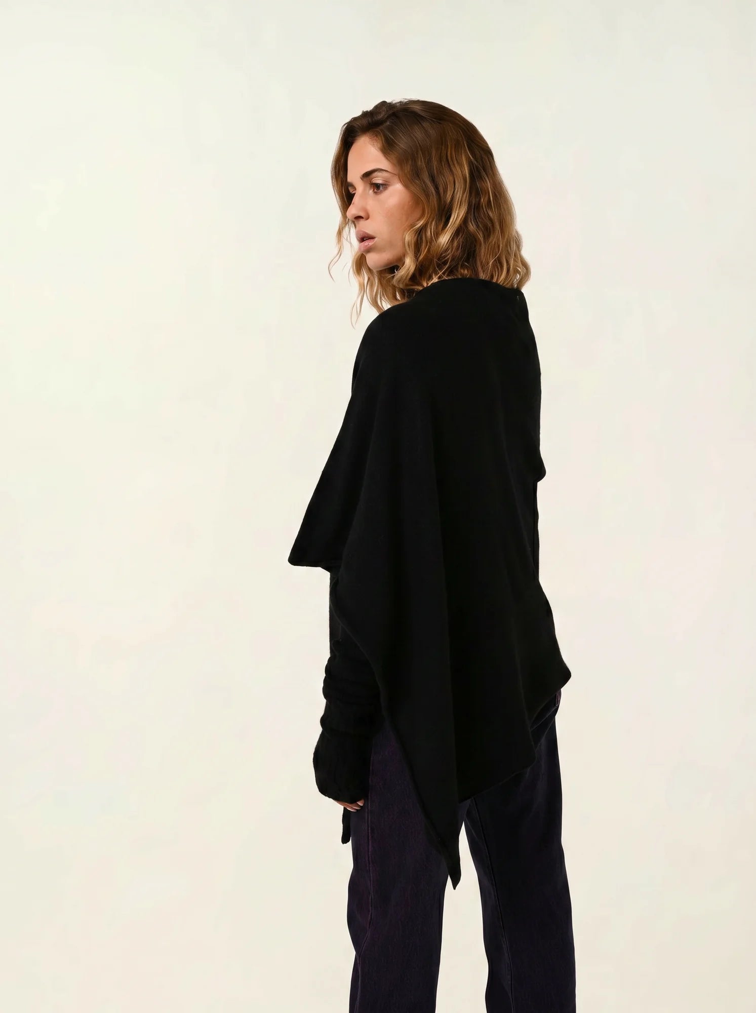 MERYL poncho 4 fils noir