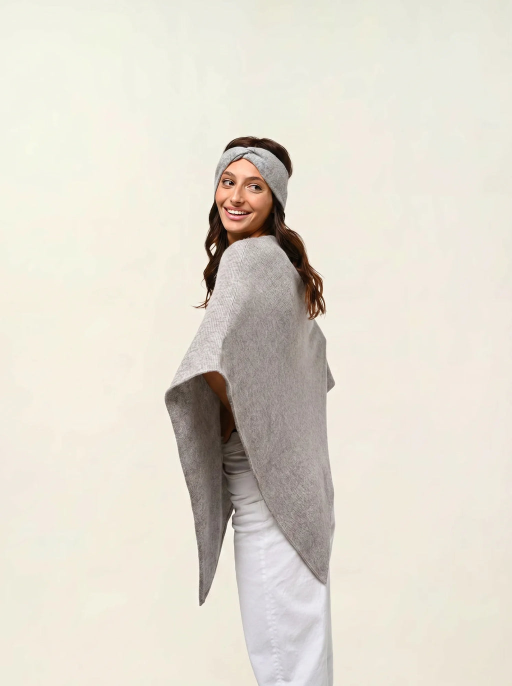 MERYL poncho 4 fils nuage chiné