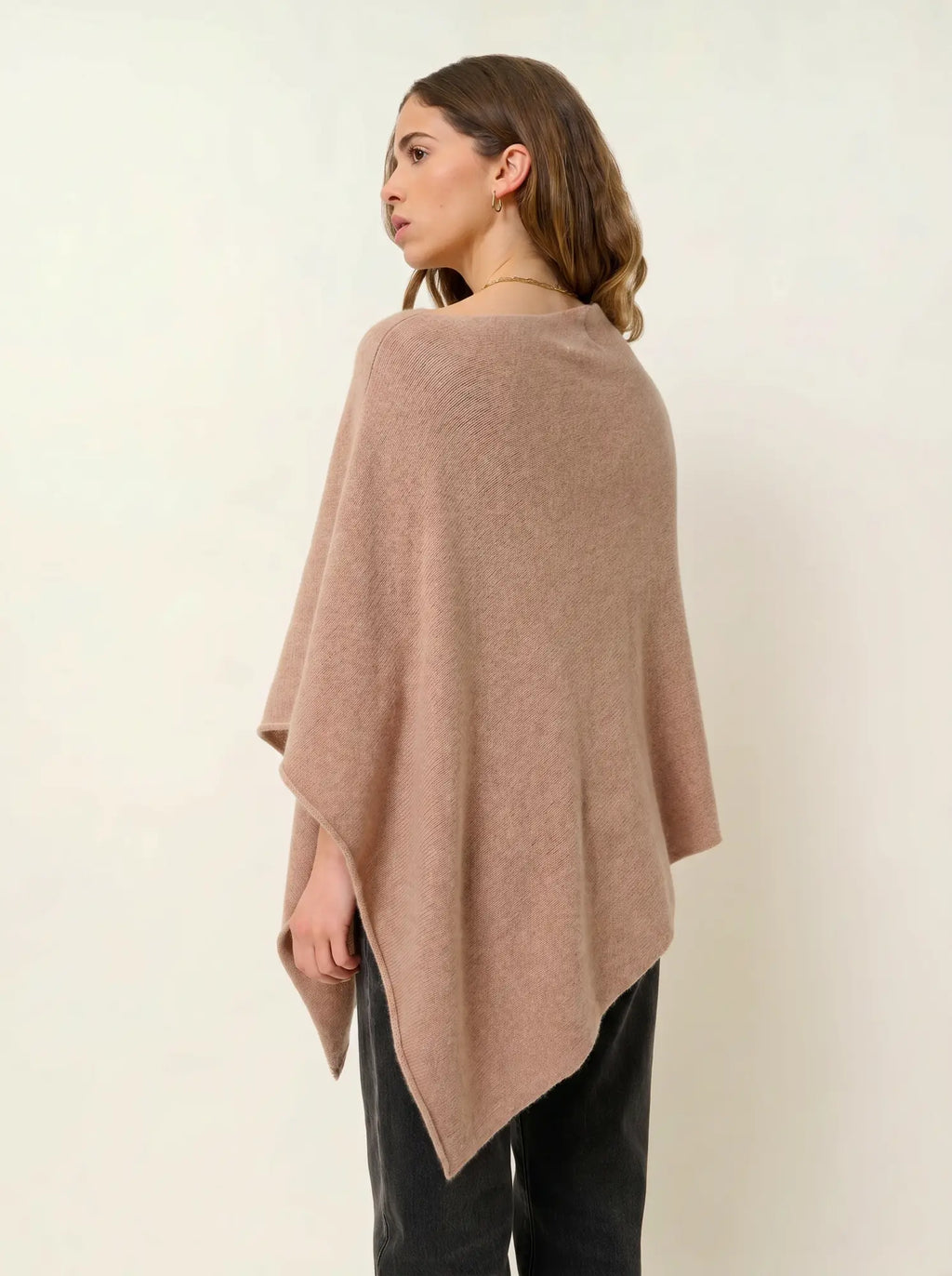 MERYL poncho 4 fils camel chiné