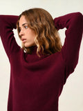 SUZIE pull col roulé bordeaux