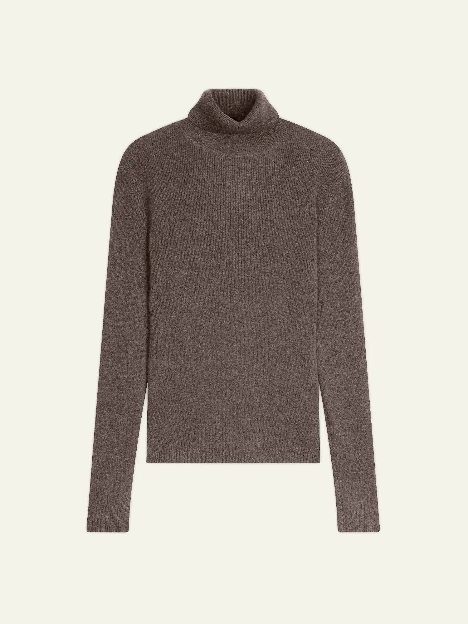 SUZIE pull col roulé taupe chiné