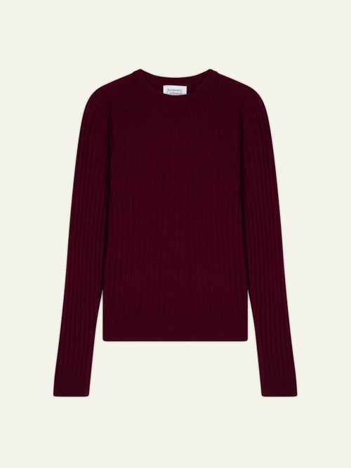 BELLA sweater crew neck burgundy