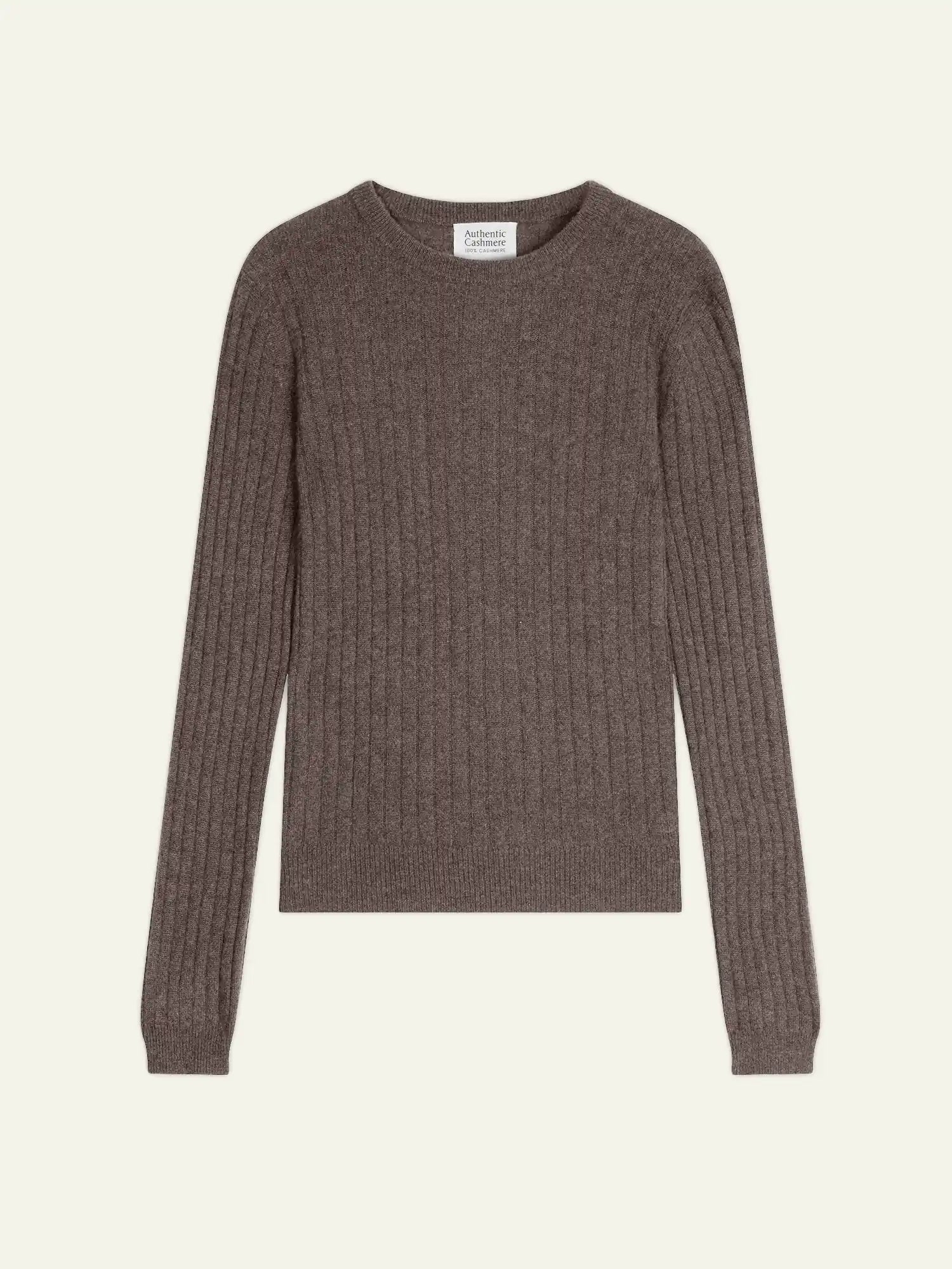 BELLA pull col rond taupe chiné