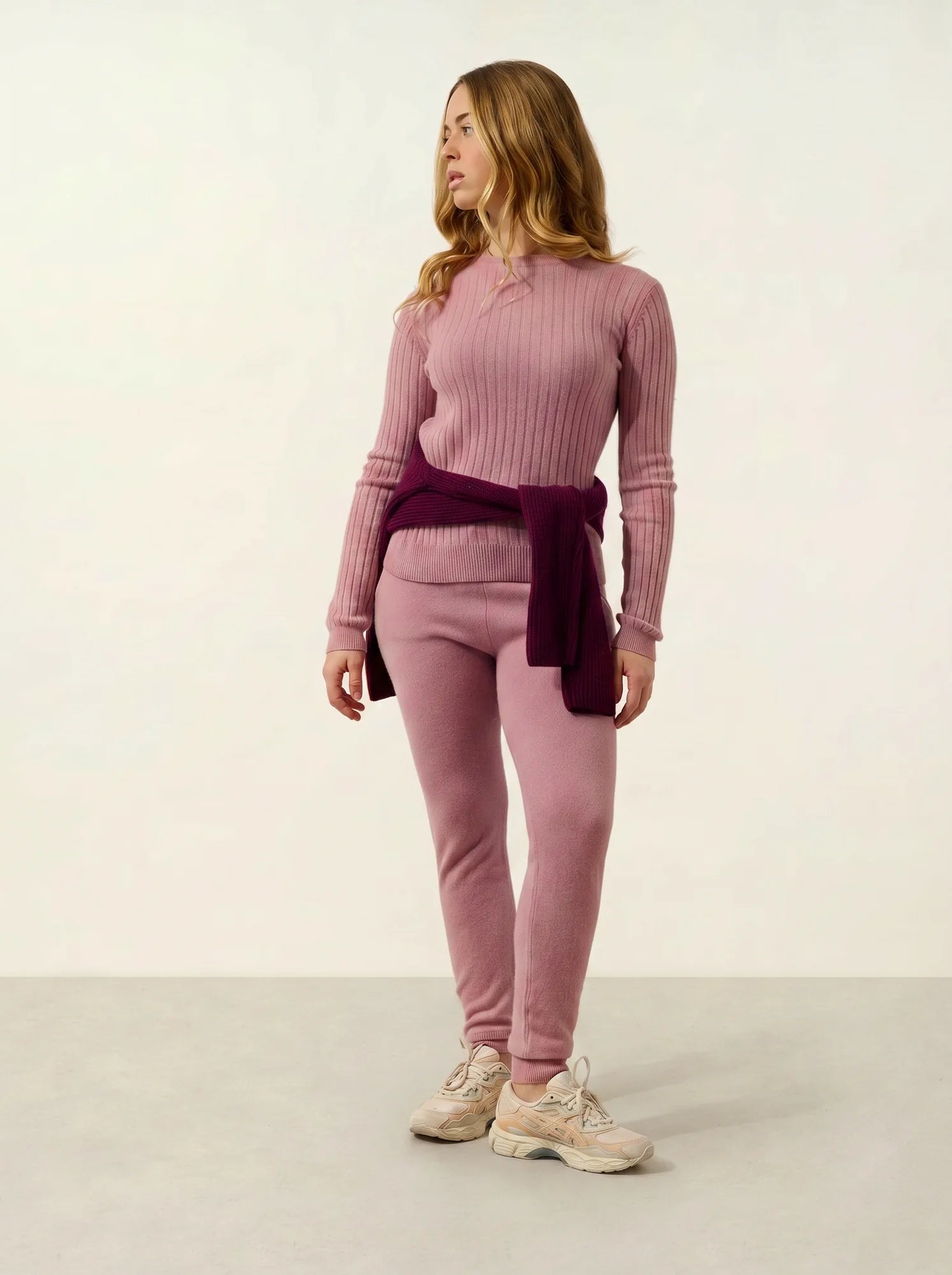 BELLA pull col rond bois de rose