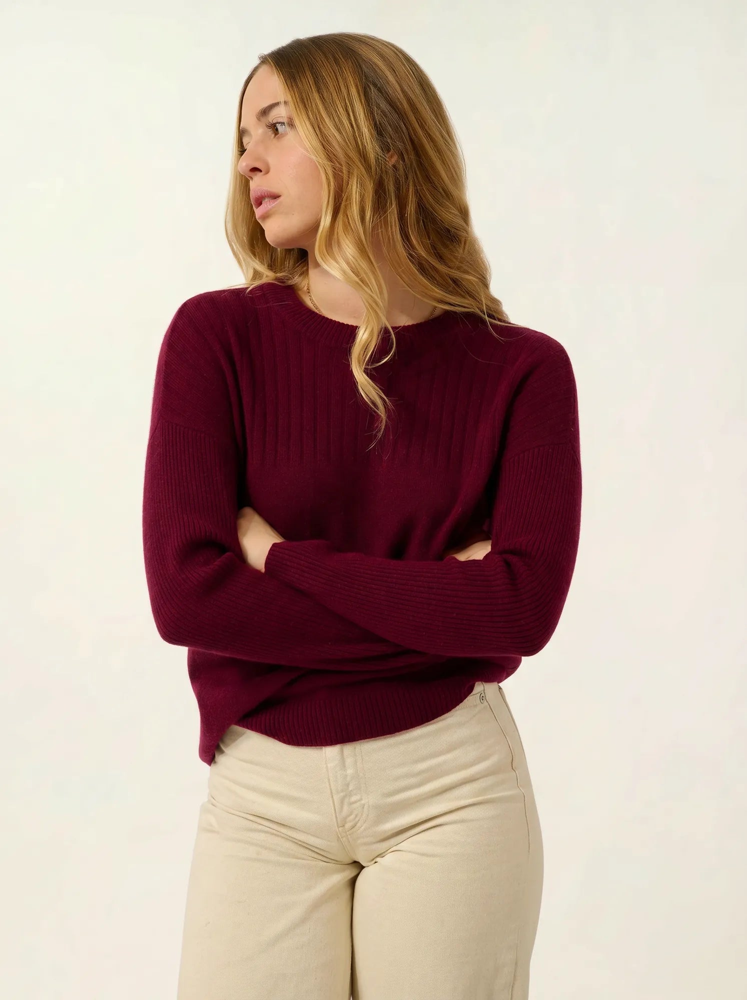 DARIA Pullover Rundhalsausschnitt Bordeaux