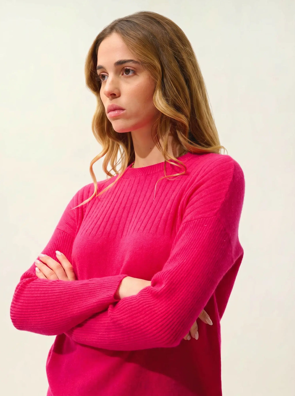 DARIA pullover rundhalsausschnitt fuchsia