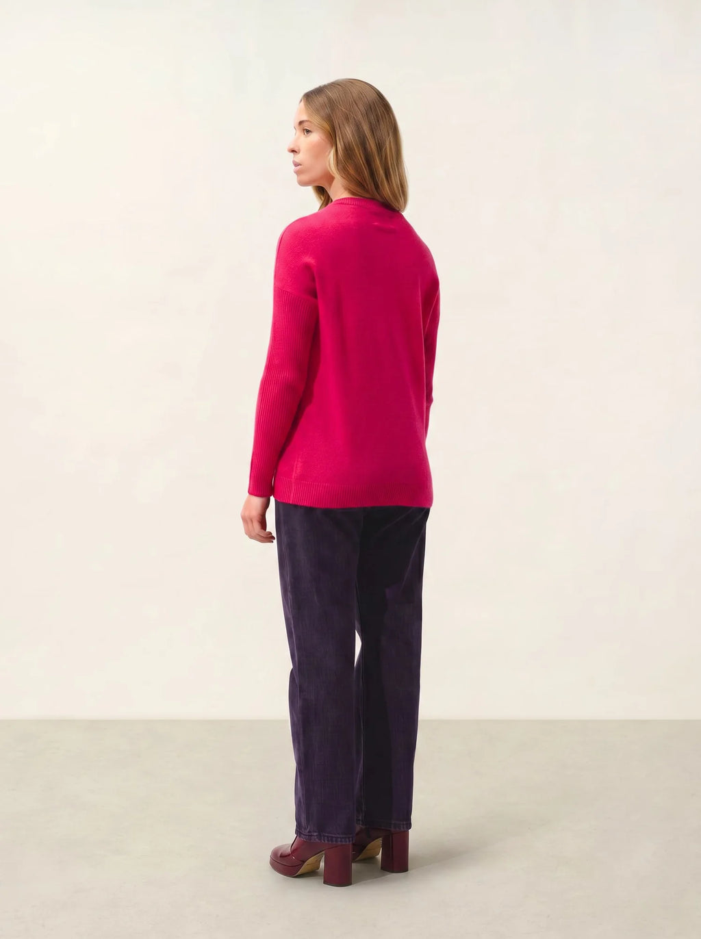 DARIA pullover rundhalsausschnitt fuchsia