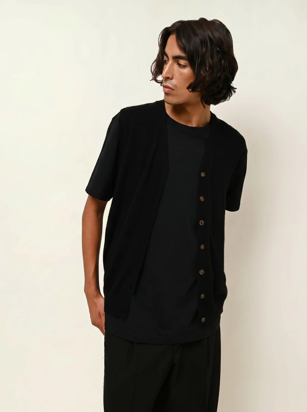 HUGO cardigan v-neck sleeveless black