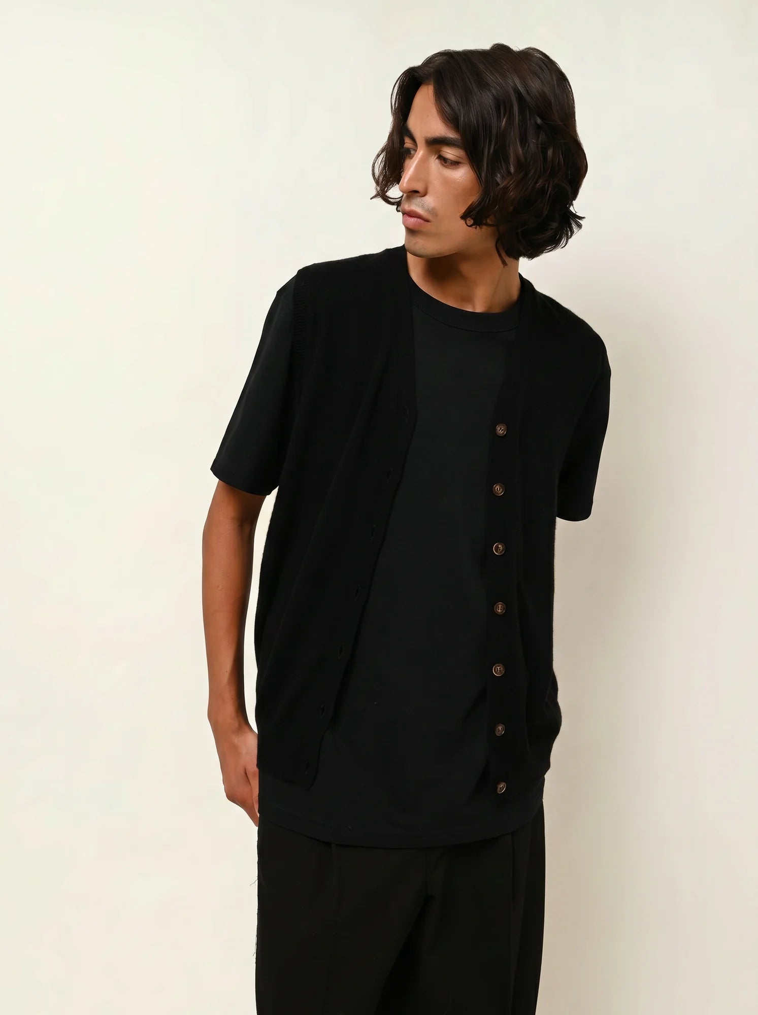 HUGO cardigan v-neck sleeveless black