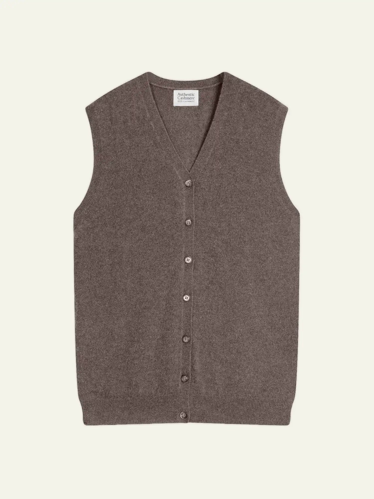 HUGO cardigan v-neck sleeveless heather taupe