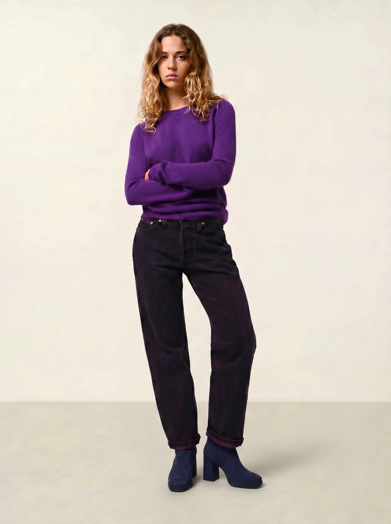 ETRET pull col rond violette