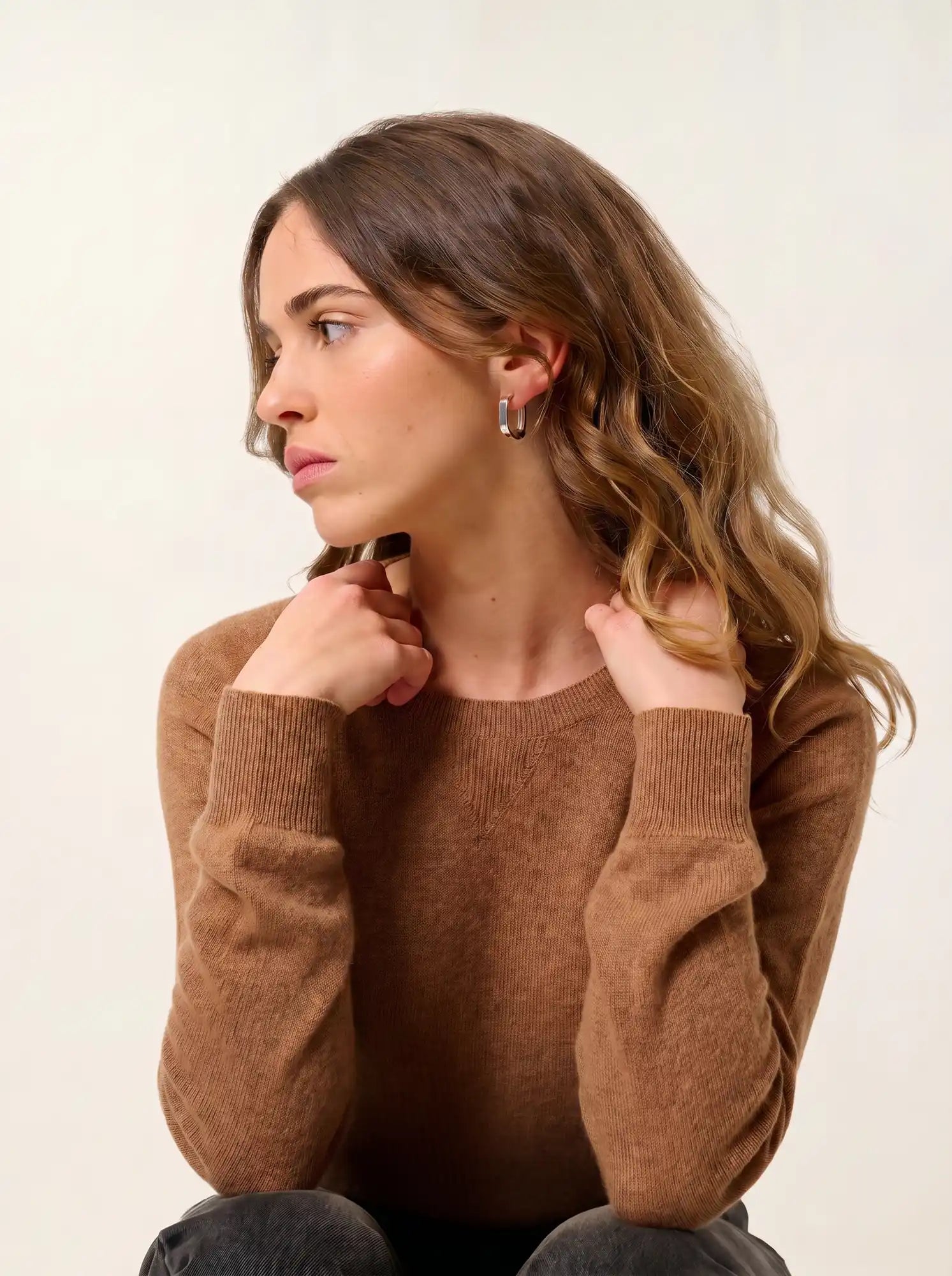ETRET pull col rond noisette