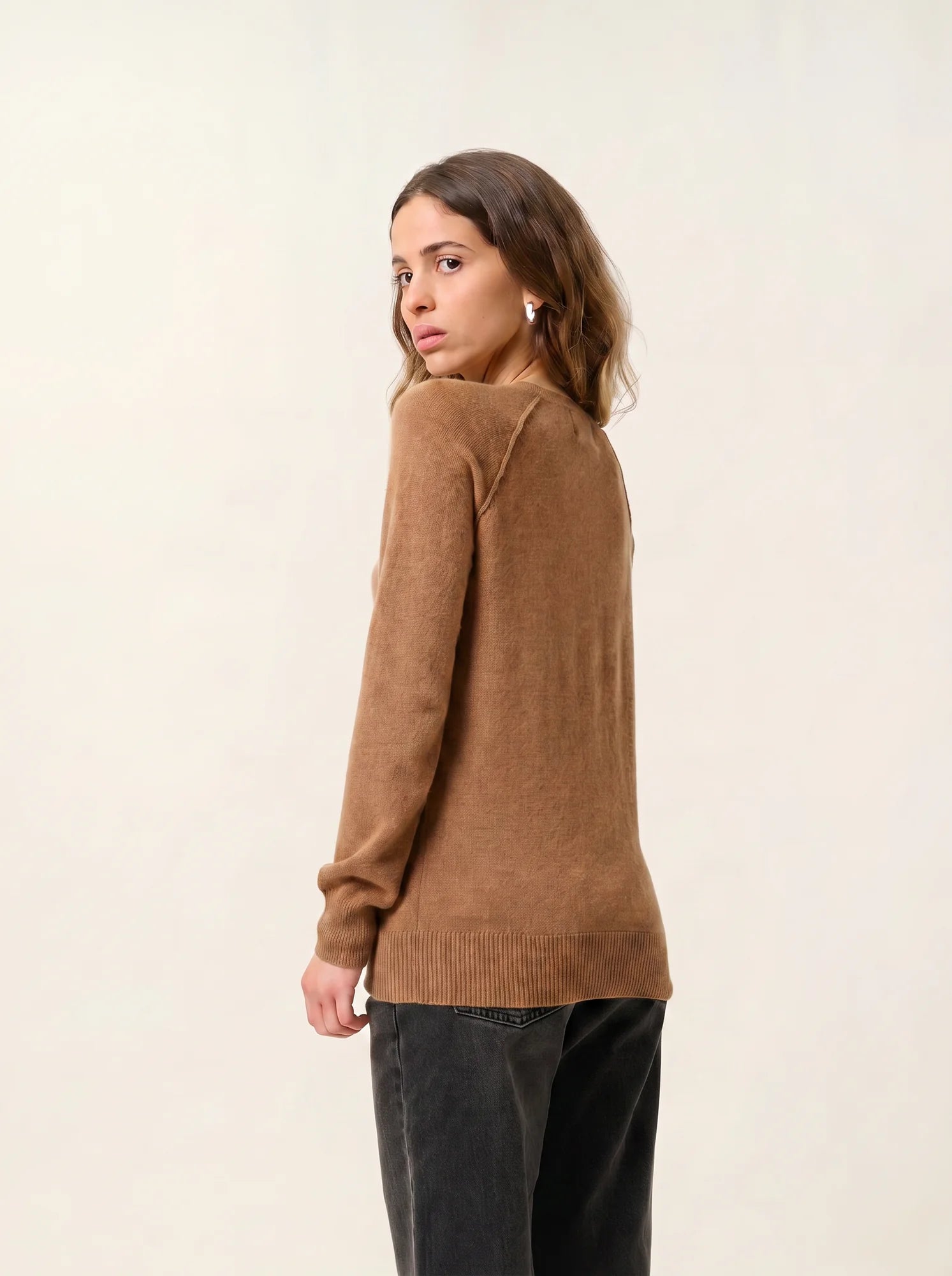 ETRET pull col rond noisette