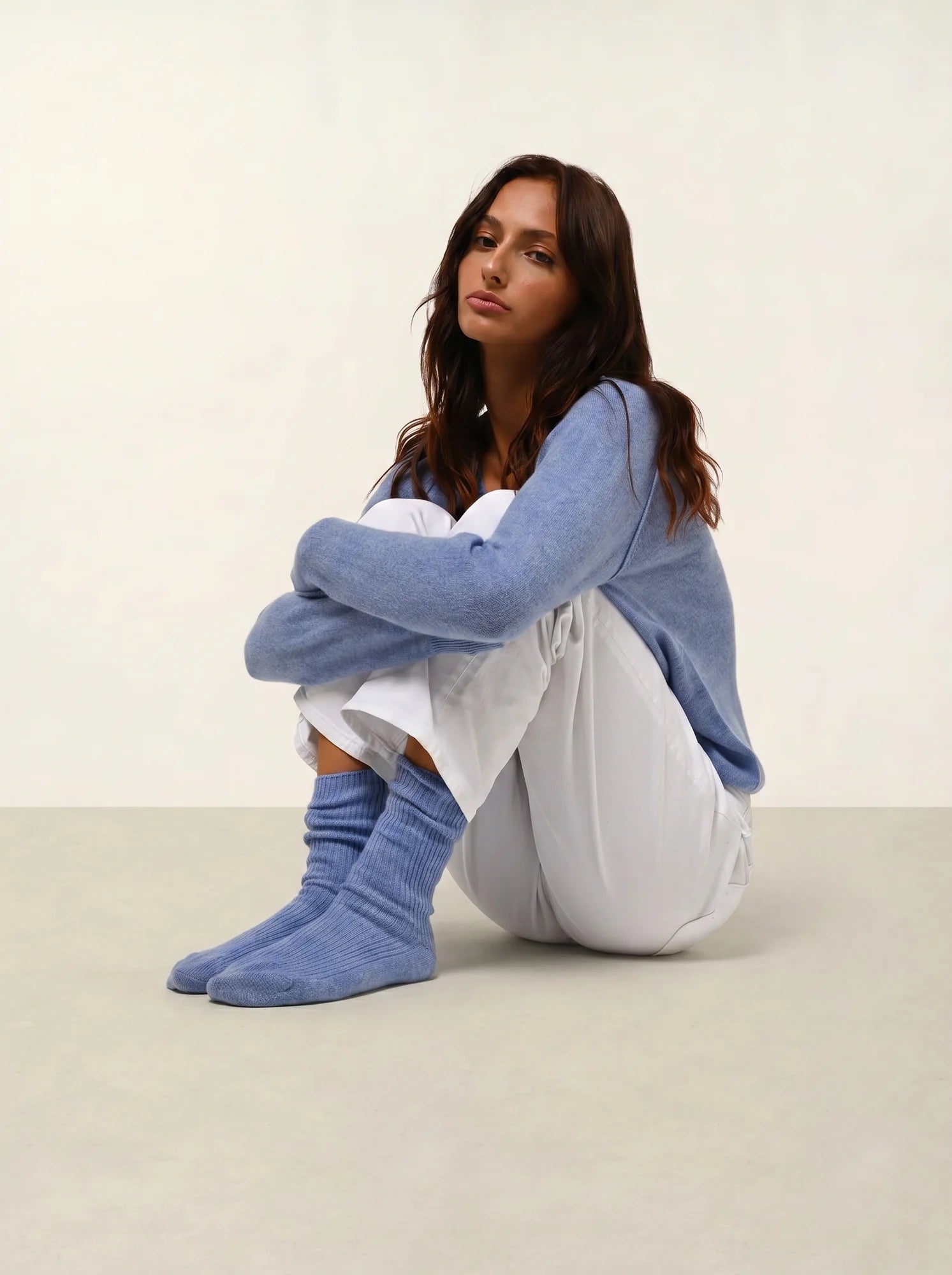CHEWILA Socken 4-fädig Himmelblau