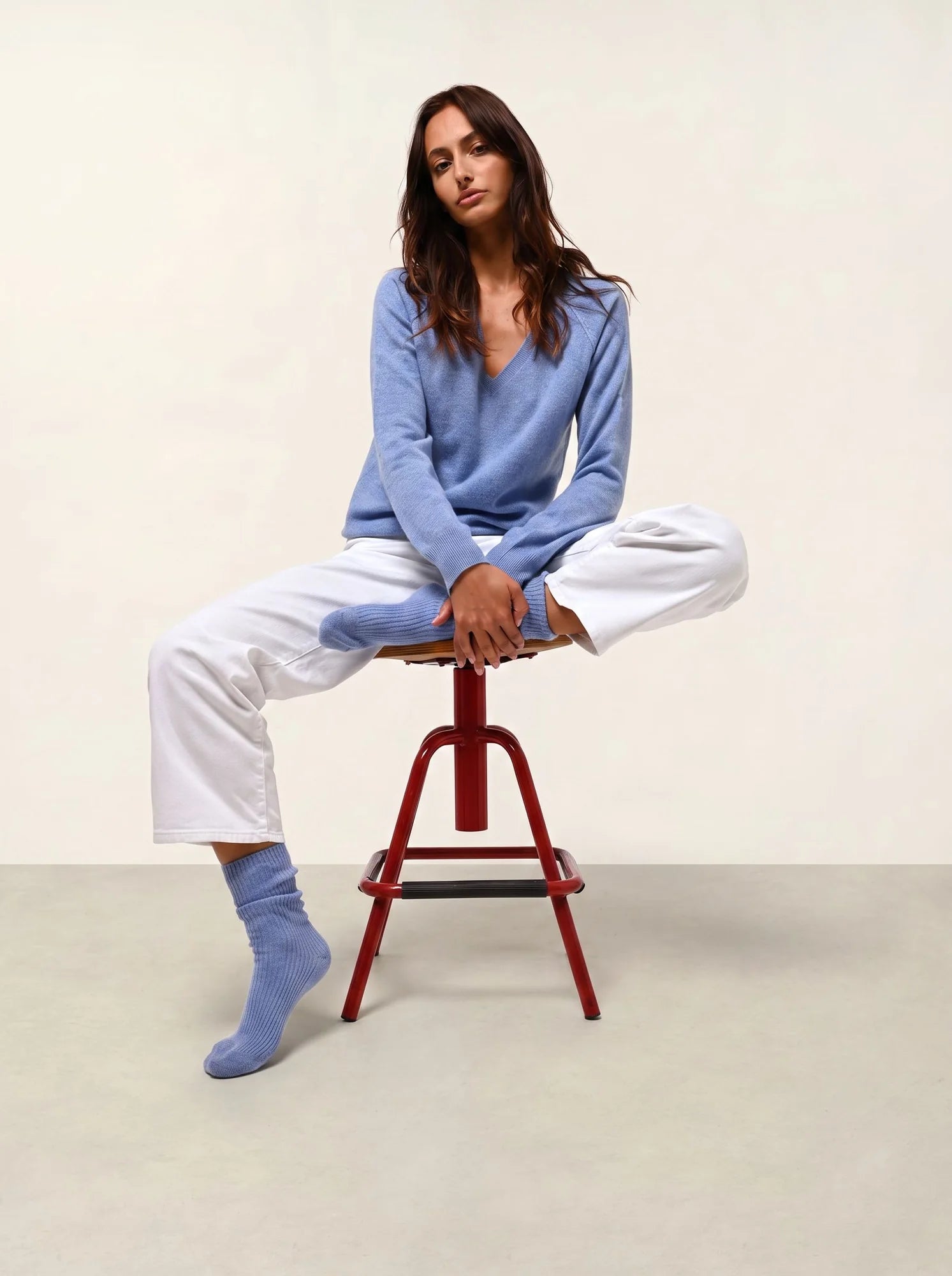 CHEWILA Socken 4-fädig Himmelblau