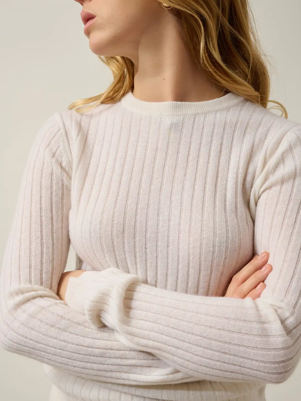 BELLA Pullover Rundhalsausschnitt Schneeweiß