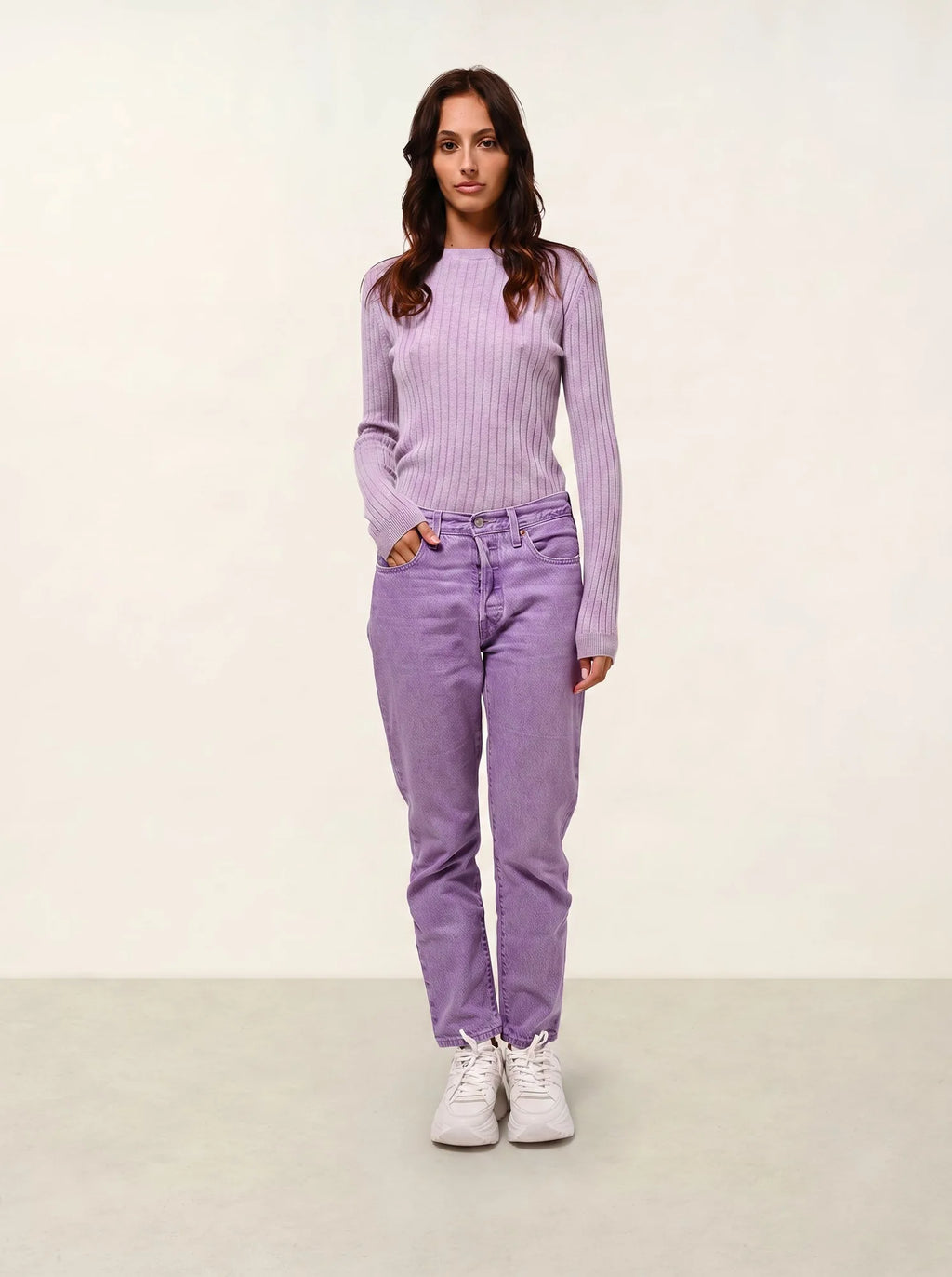 BELLA Sweater Crew Neck Heather Mauve