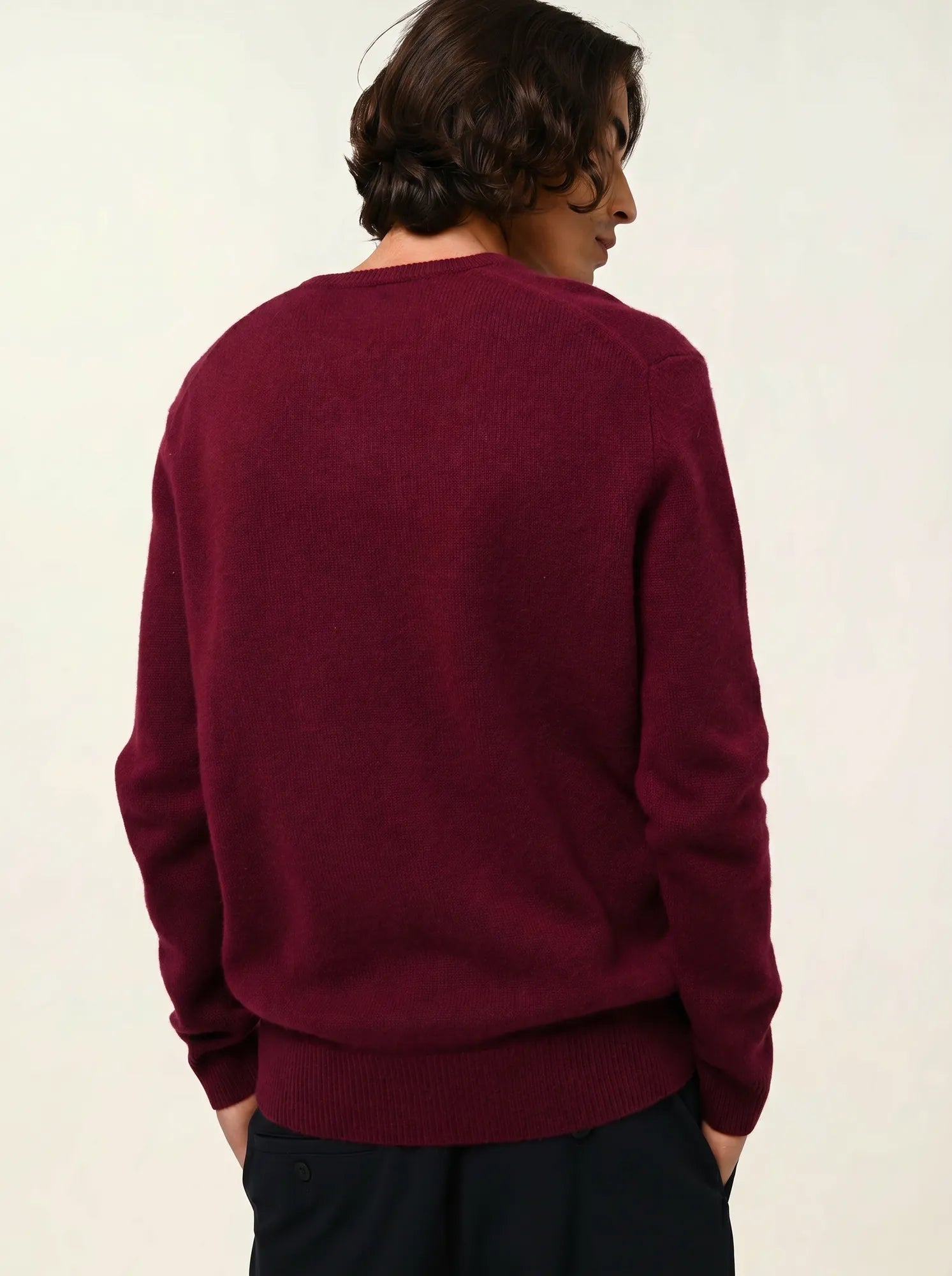 VICTOR pullover v-ausschnitt 4-fädig bordeaux