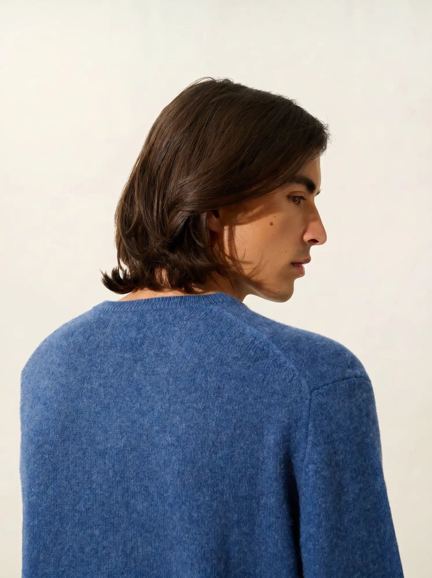 VICTOR pull col V 4 fils océan chiné
