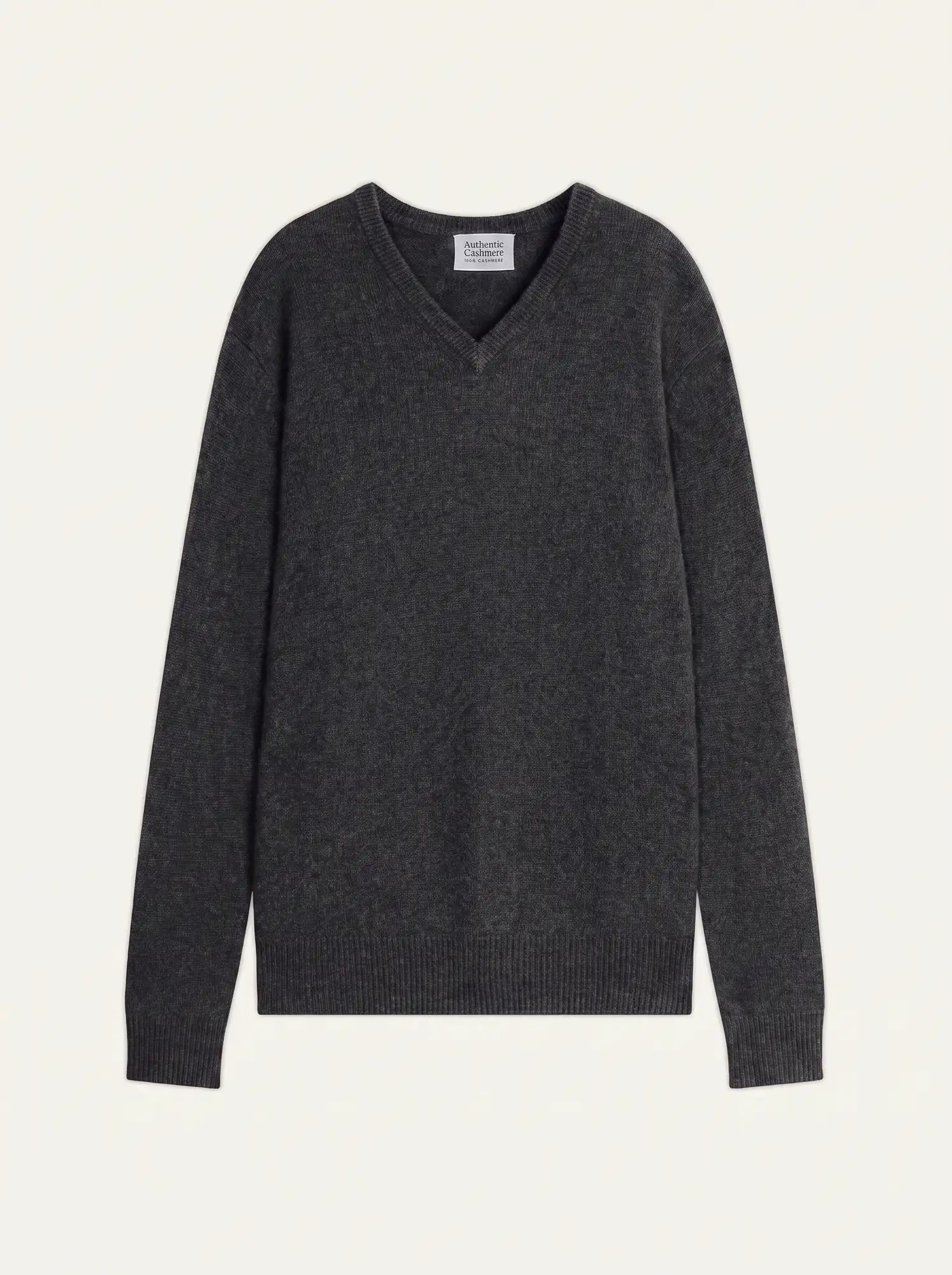 VICTOR pull col V 4 fils anthracite chiné