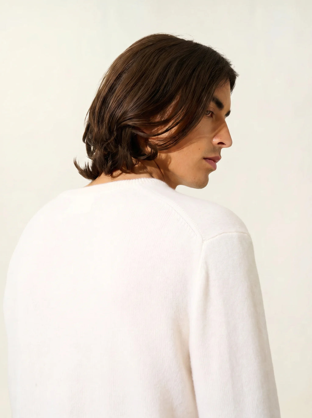 VICTO pull col rond 4 fils neige