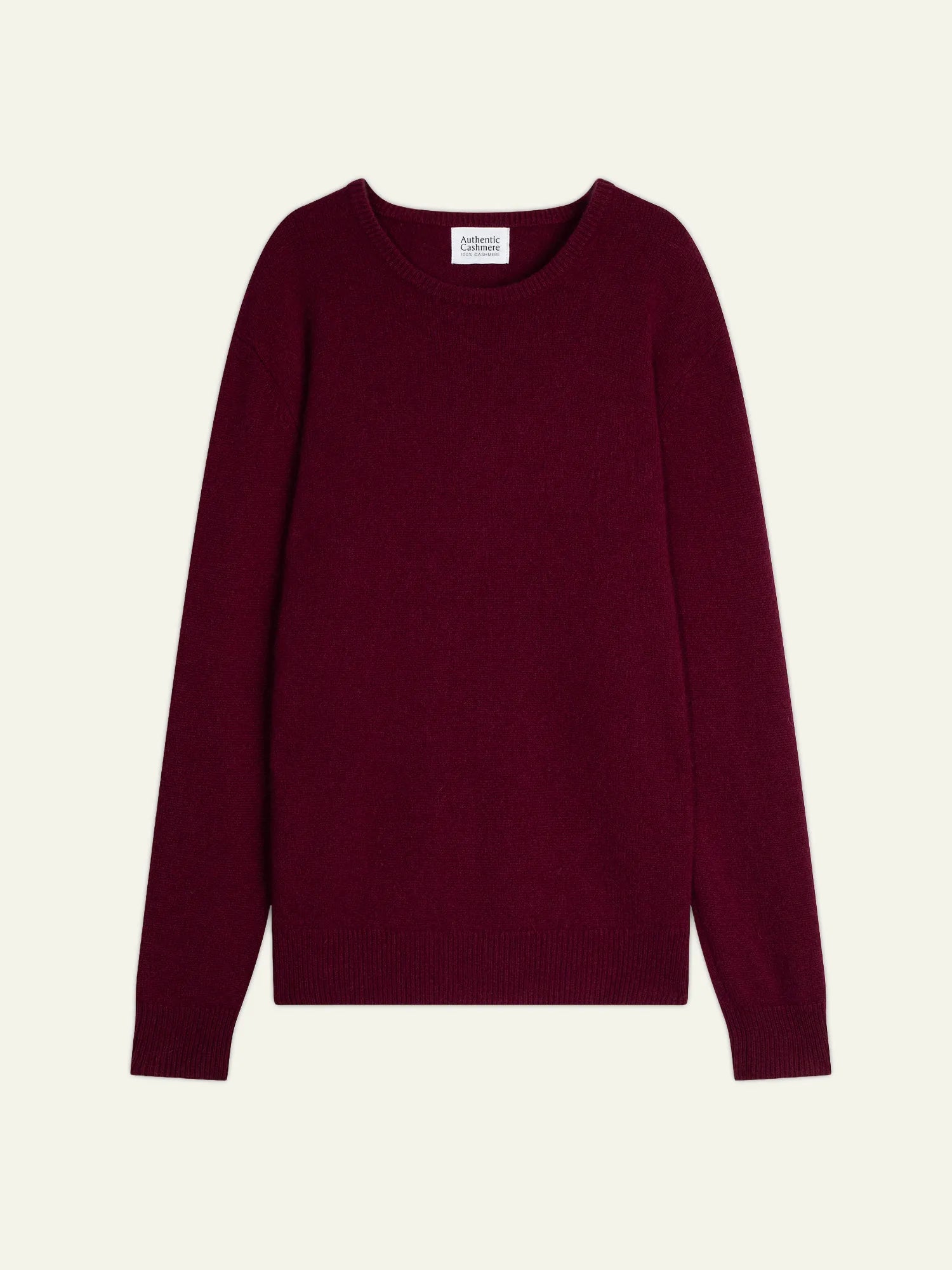 VICTO pull col rond 4 fils bordeaux