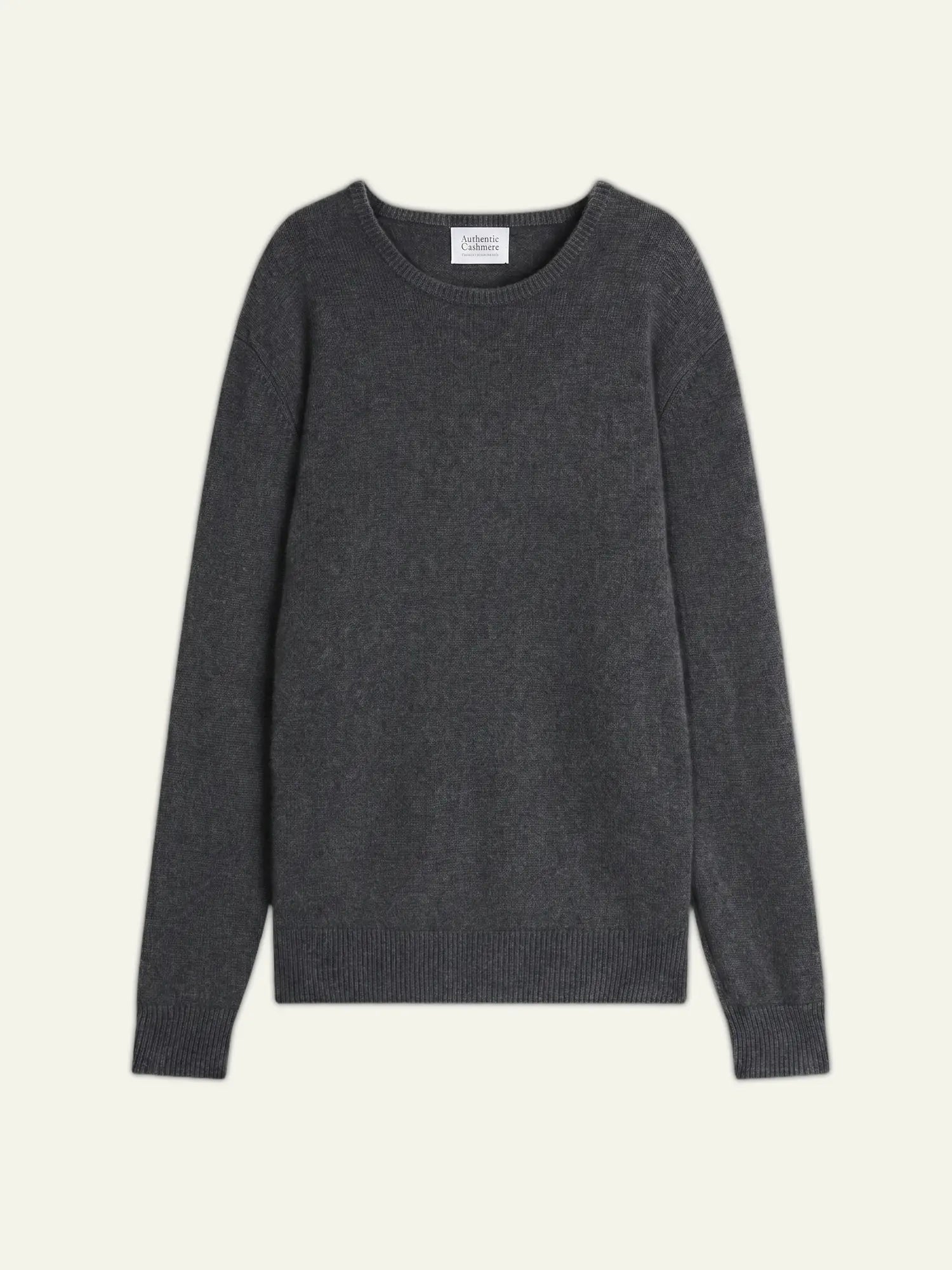 VICTO pull col rond 4 fils anthracite chiné