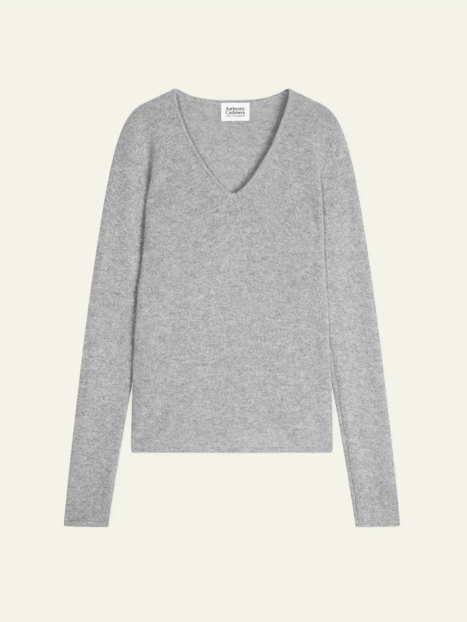 CHELSEA pull col V 4 fils nuage chiné