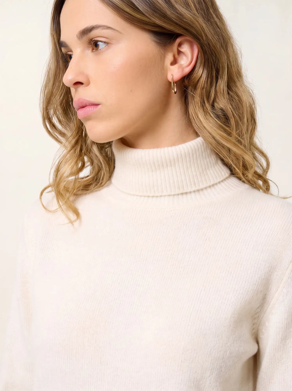 TED pull col roulé 4 fils neige