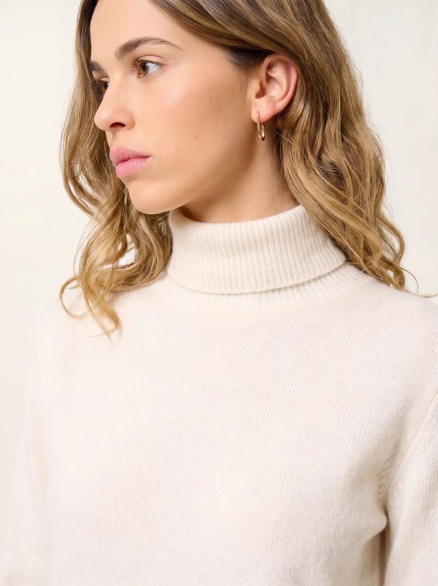 TED pull col roulé 4 fils neige