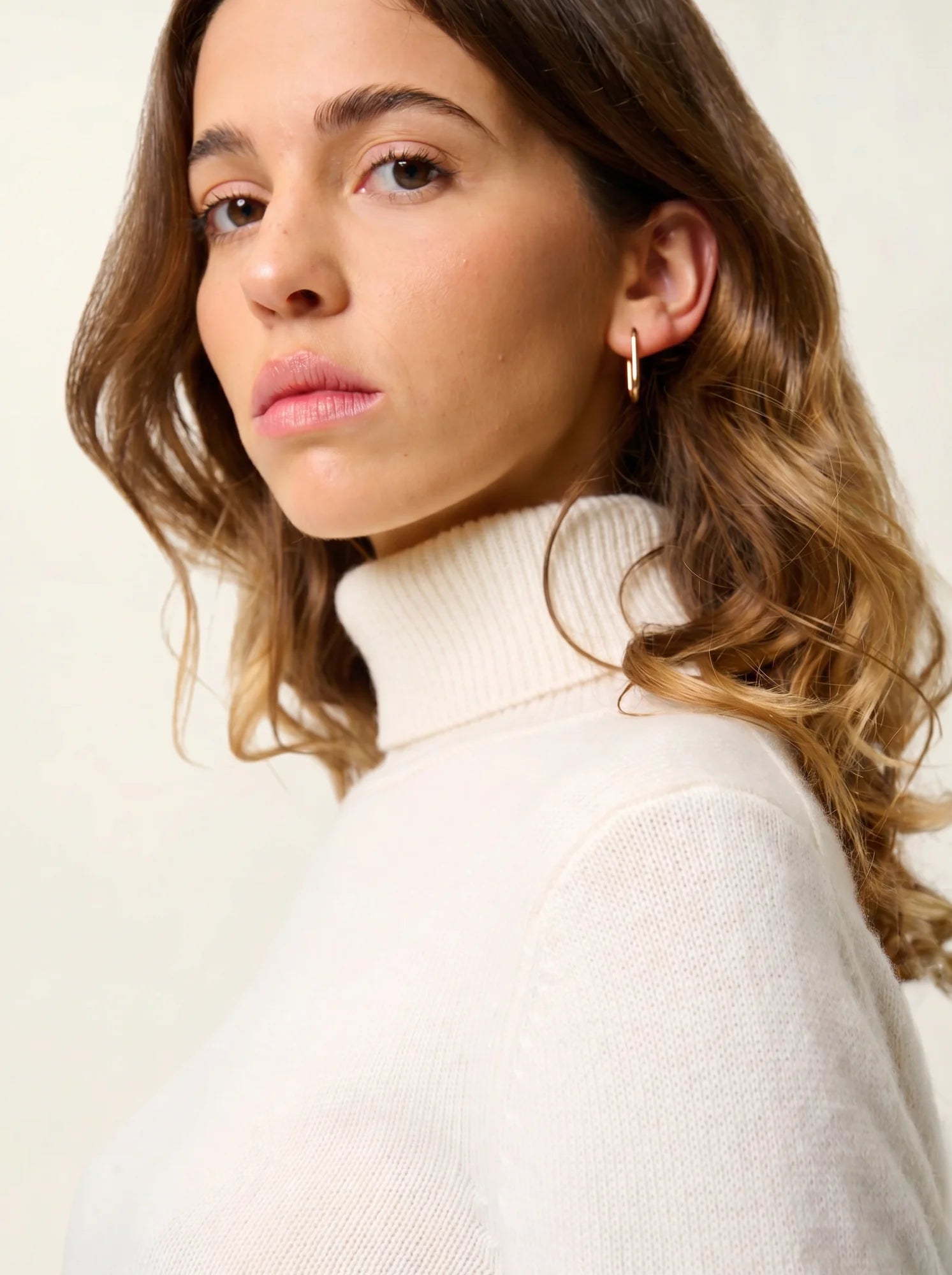 TED pull col roulé 4 fils neige