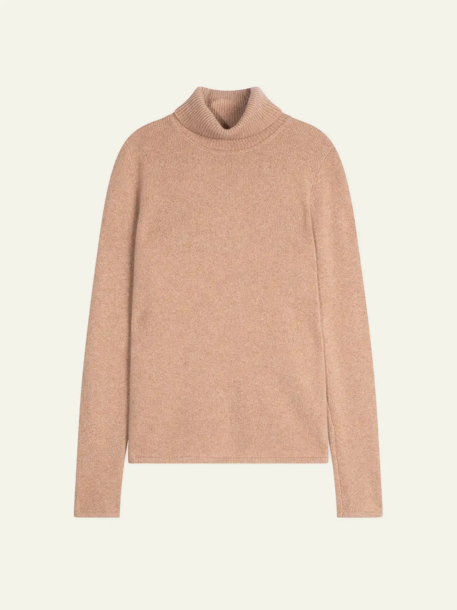 TED pull col roulé 4 fils camel chiné