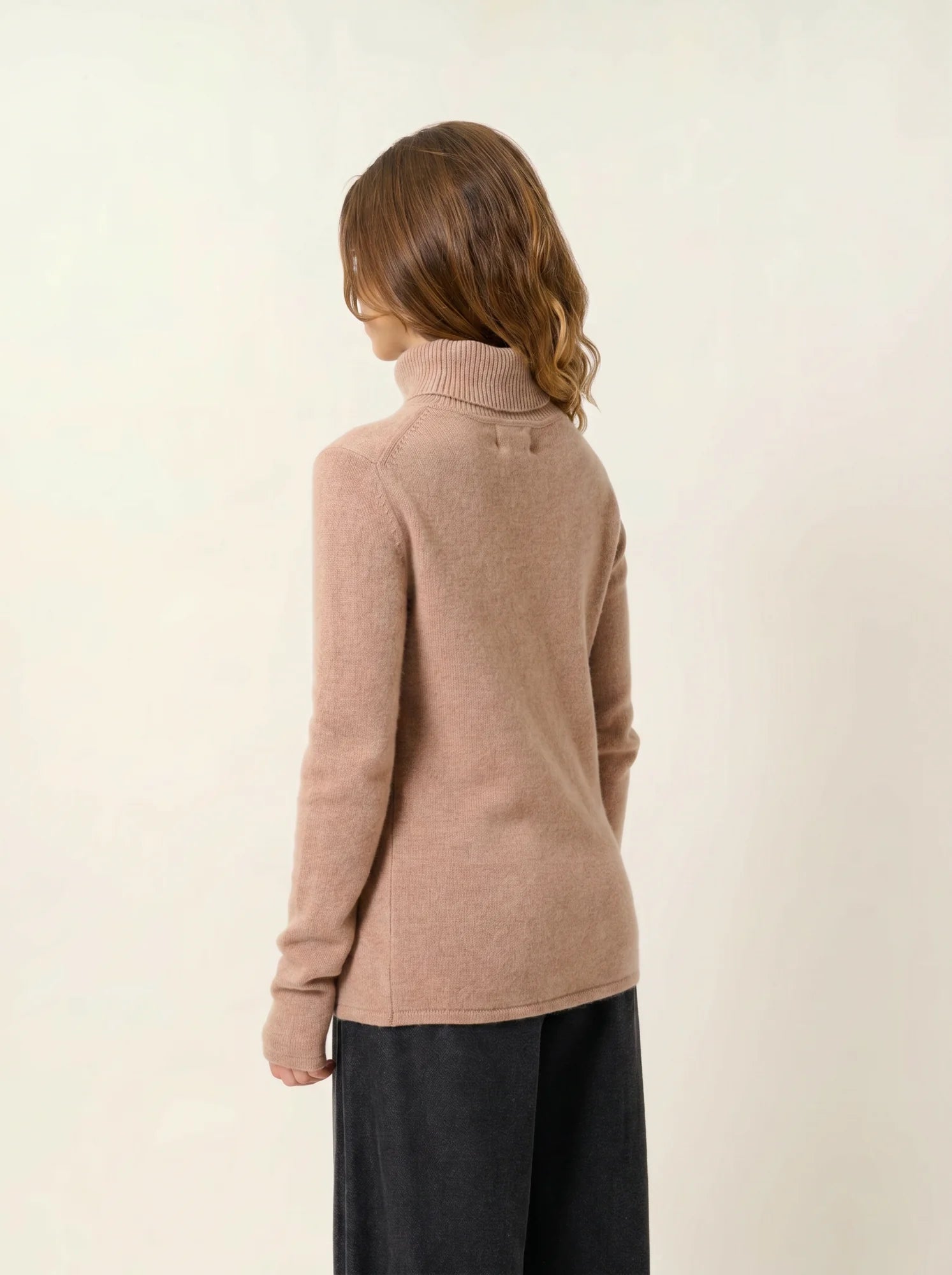 TED pull col roulé 4 fils camel chiné
