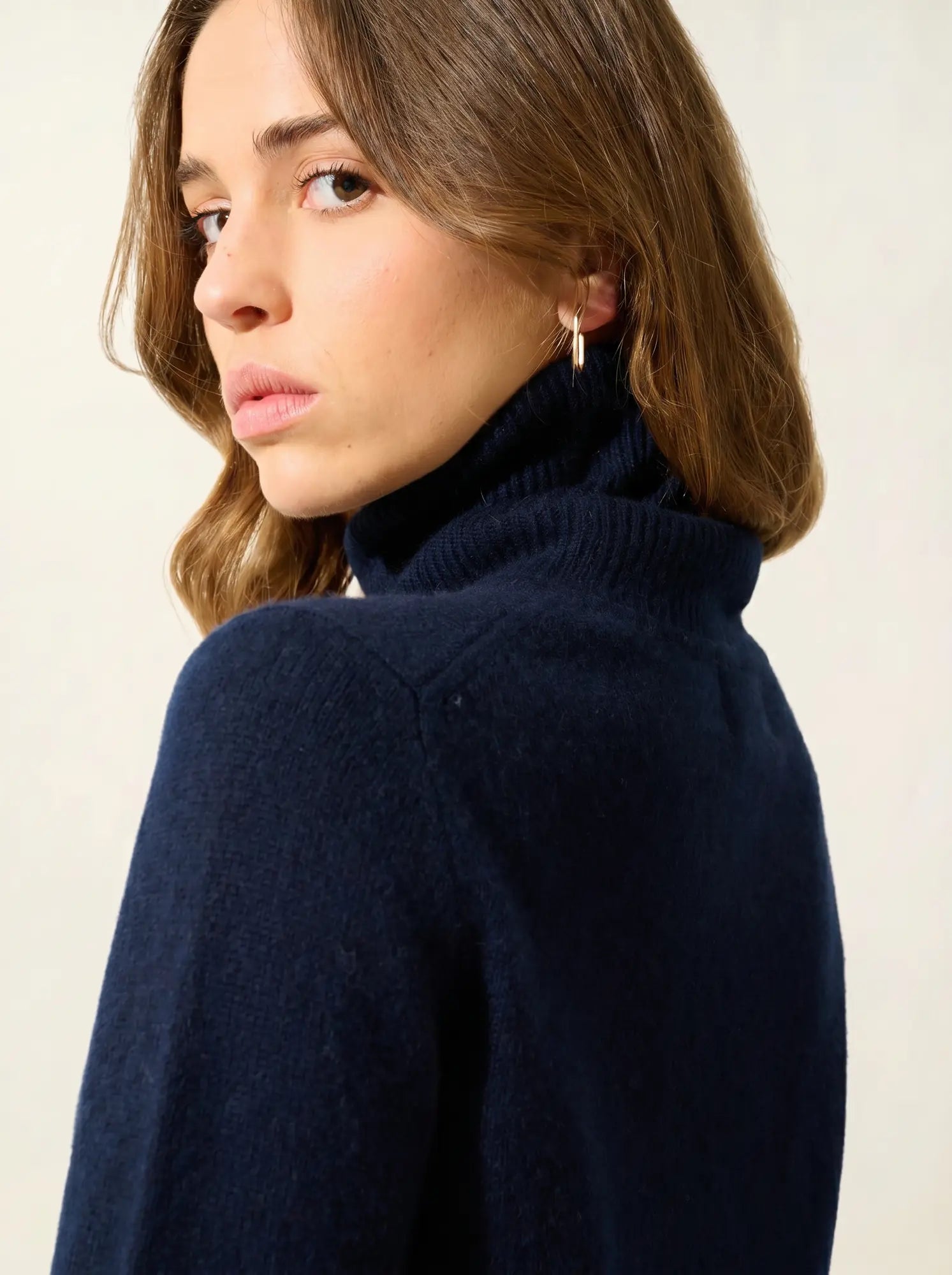 TED pull col roulé 4 fils bleu marine