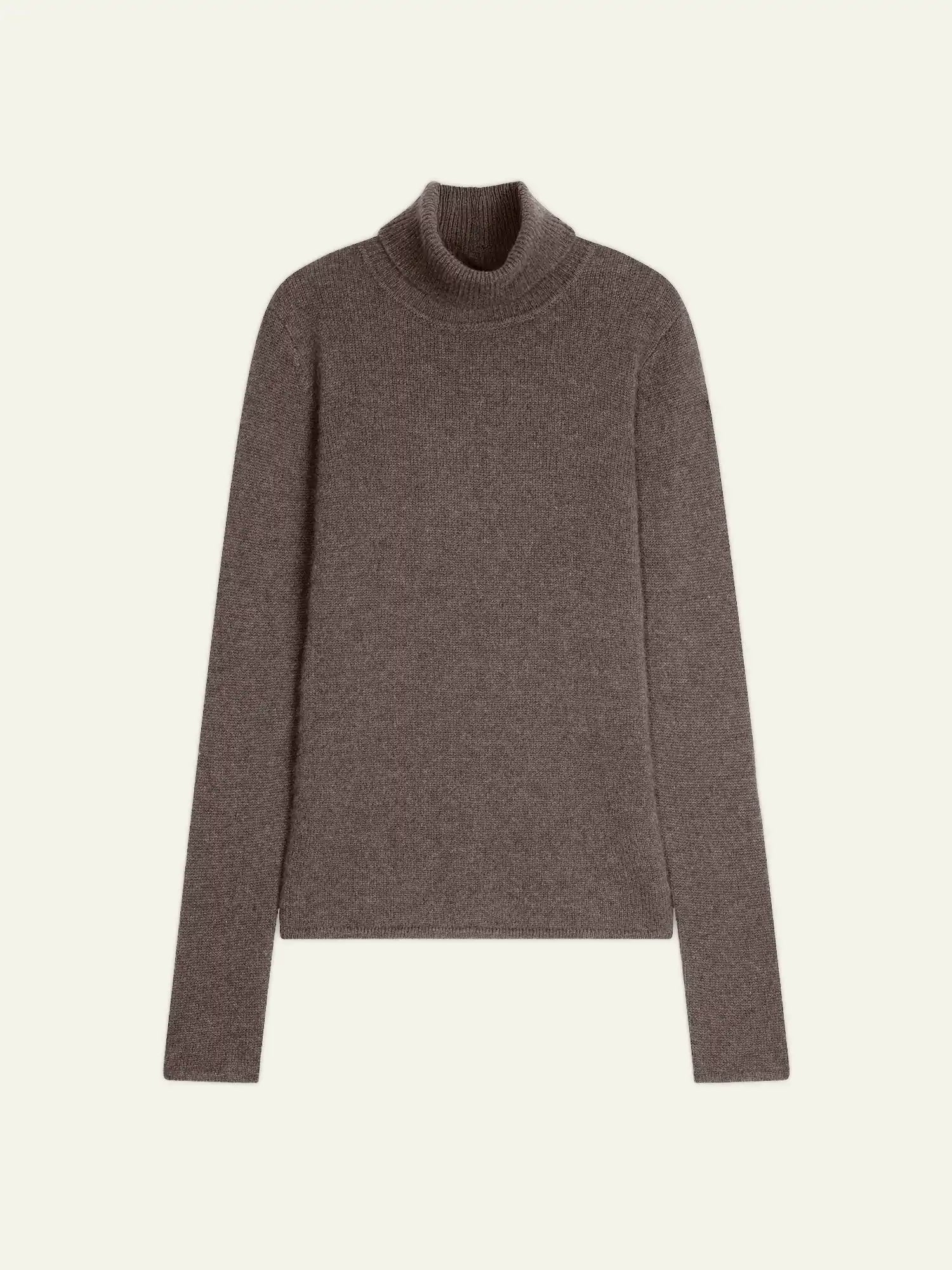 TED pull col roulé 4 fils taupe chiné