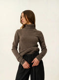 TED pull col roulé 4 fils taupe chiné
