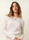 IVY pull col rond 4 fils ivoire