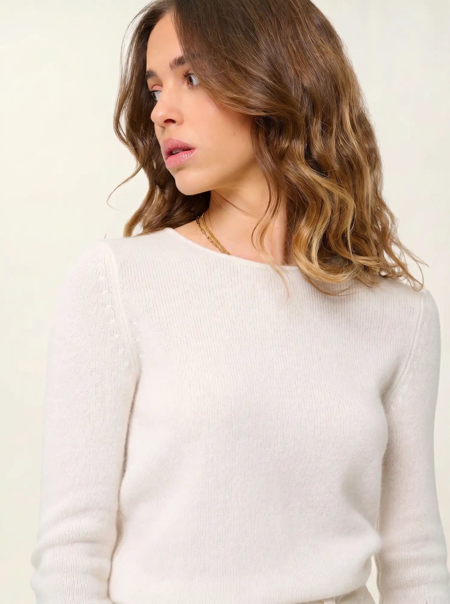 IVY pull col rond 4 fils ivoire