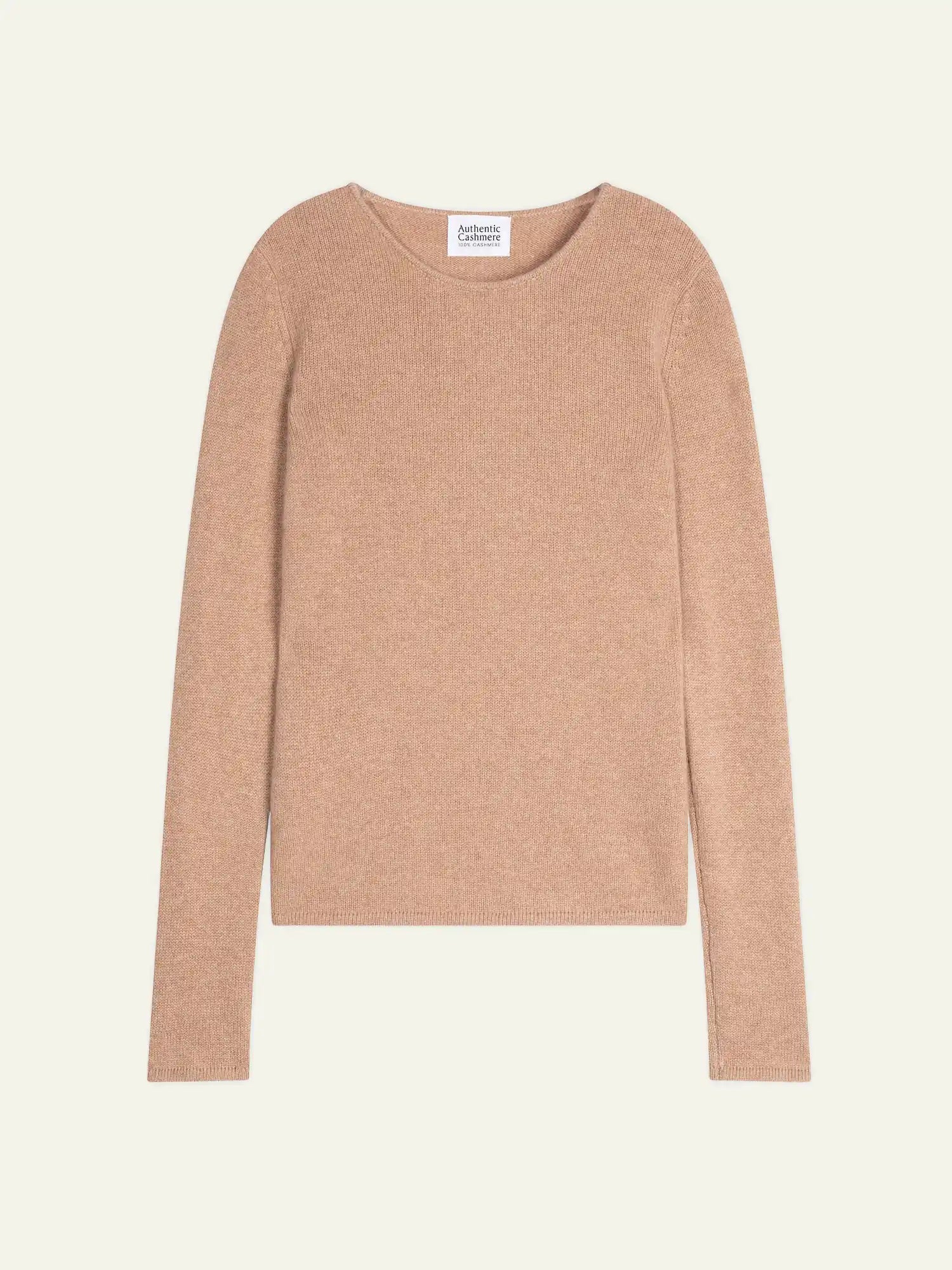 IVY pull col rond 4 fils camel chiné