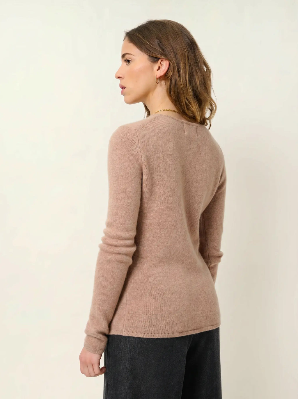 IVY pull col rond 4 fils camel chiné
