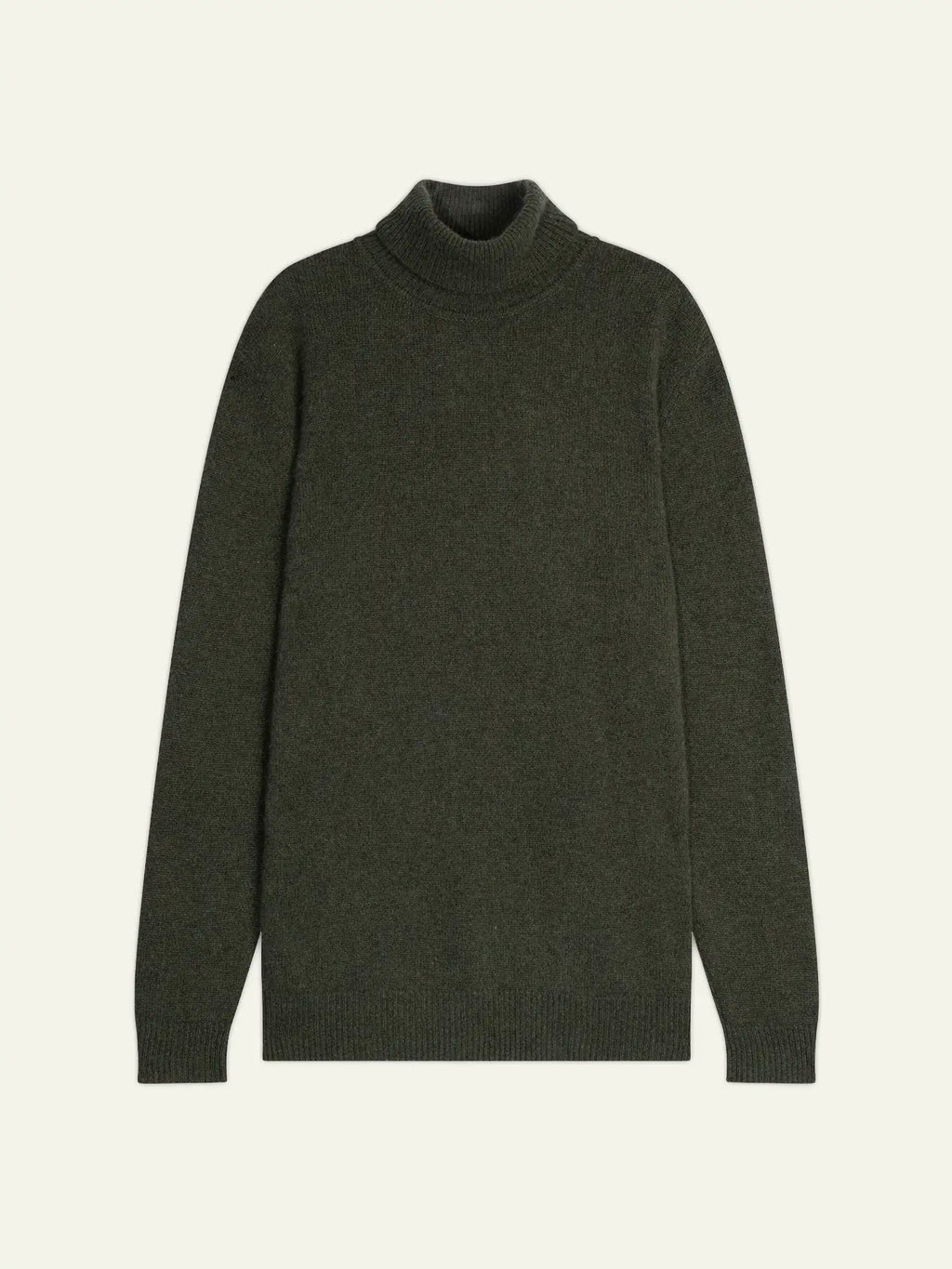 MARTIN pull col roulé 4 fils kaki chiné