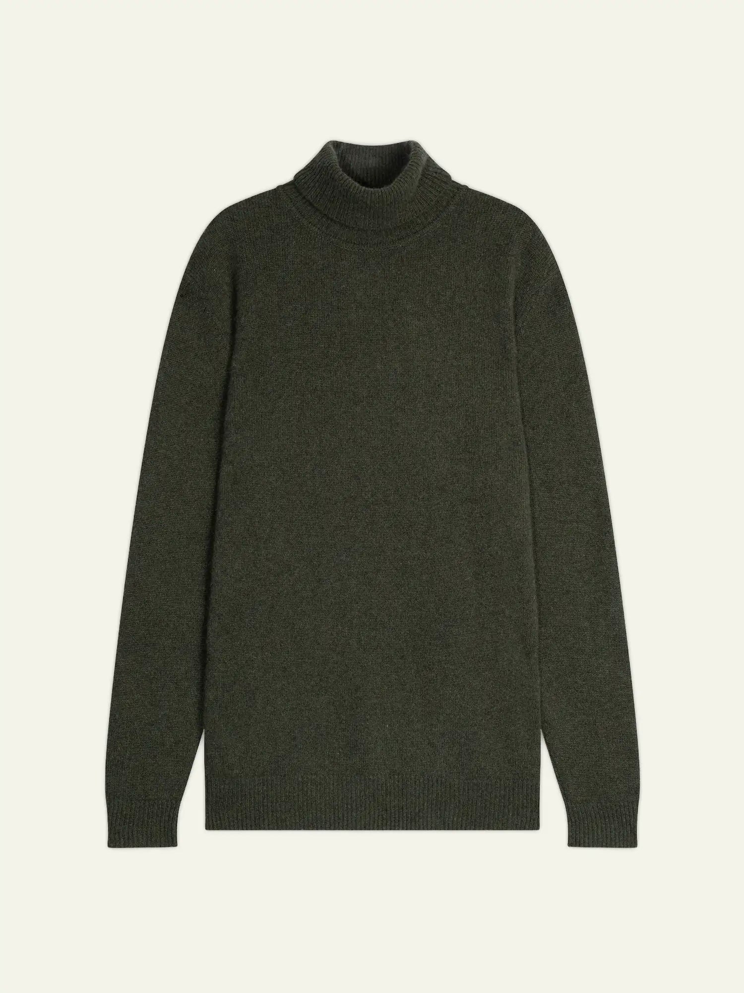 MARTIN pull col roulé 4 fils kaki chiné