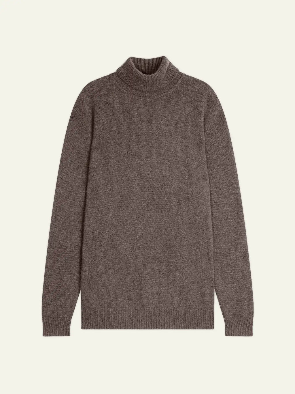 MARTIN pull col roulé 4 fils taupe chiné