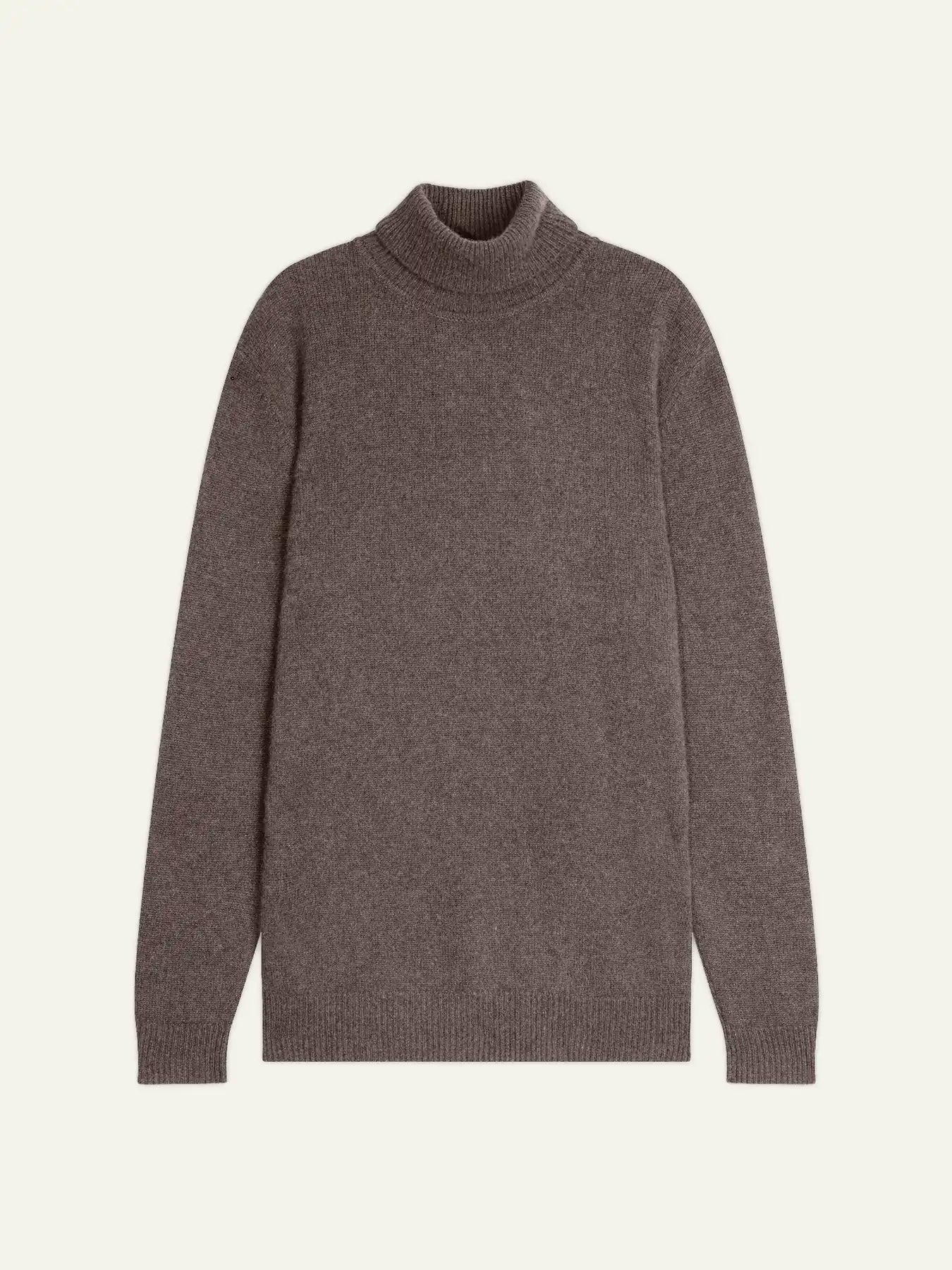 MARTIN pull col roulé 4 fils taupe chiné